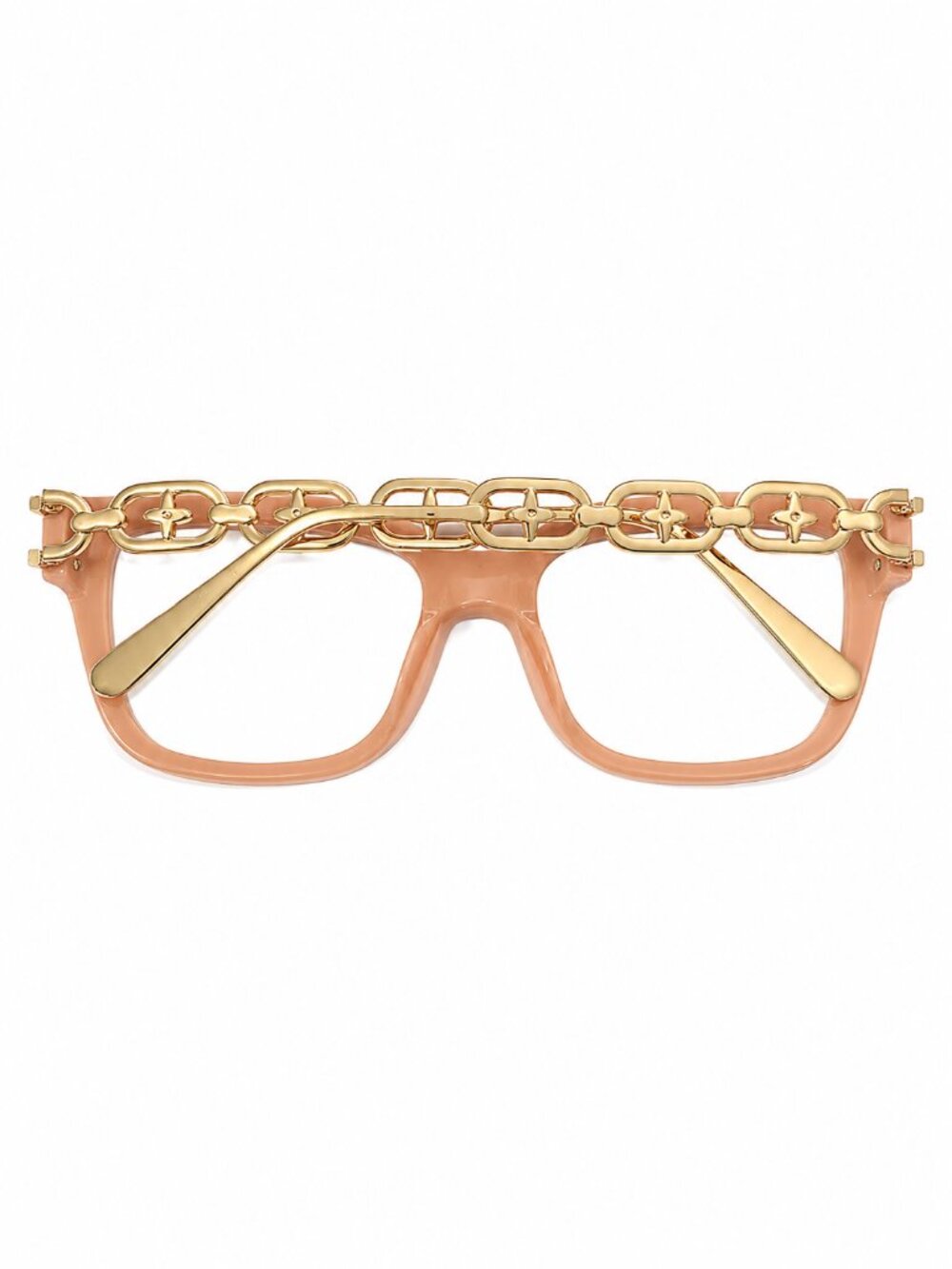 Dusty Rose and Gold Chain Link Eyeglass Frames 55-18-143 - Picture 3 of 9